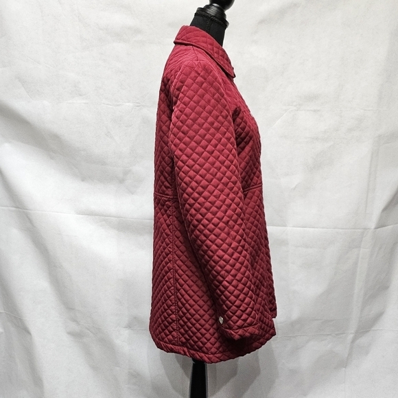 White Stag Quilted Maroon Mini Trench Jacket 100% Polyester Size S 4-6 - Picture 6 of 7
